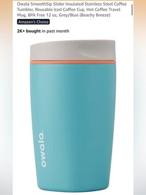 Owala Beachy Breeze Insulated Tumbler - Teal with Gray & Coral Accents